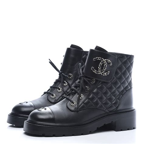 chanel thigh high boots|chanel quilted combat boots.